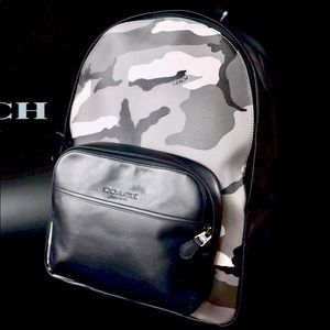 Coach Houston Black Backpack Camo Print School Bag